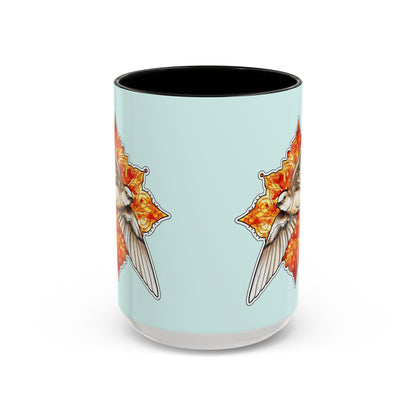 Swallow & Autumn Leaf Accent Coffee Mug — Ceramic Bird Lover Gift (11/15oz)