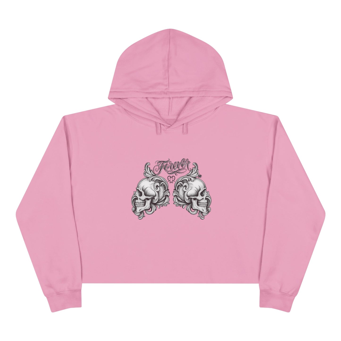 Forever Love - Cropped Hoodie — Handwritten Script, Vintage Tattoo Vibe
