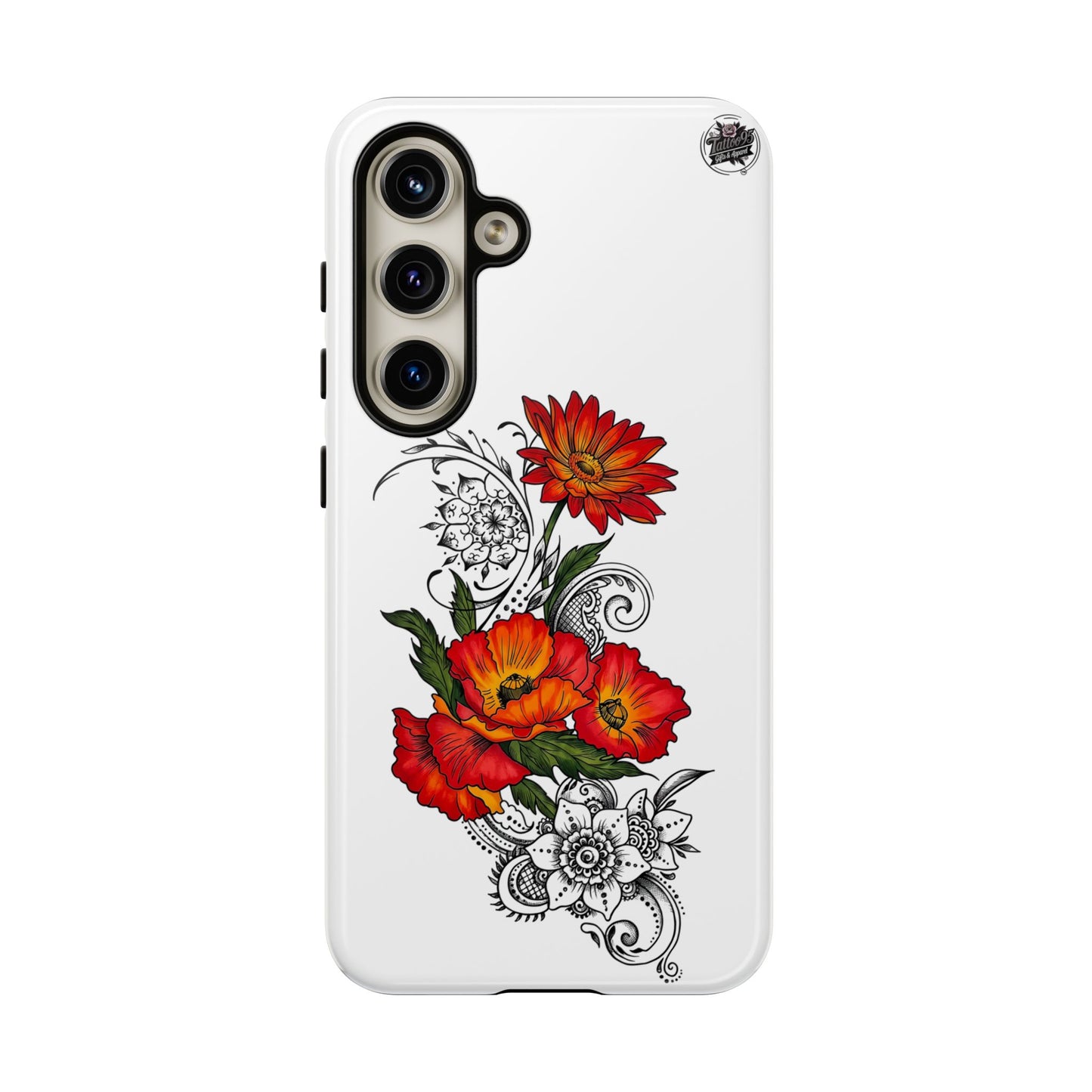 Floral Red Poppy - Tough Galaxy Phone Case Series S10-S25 Series
