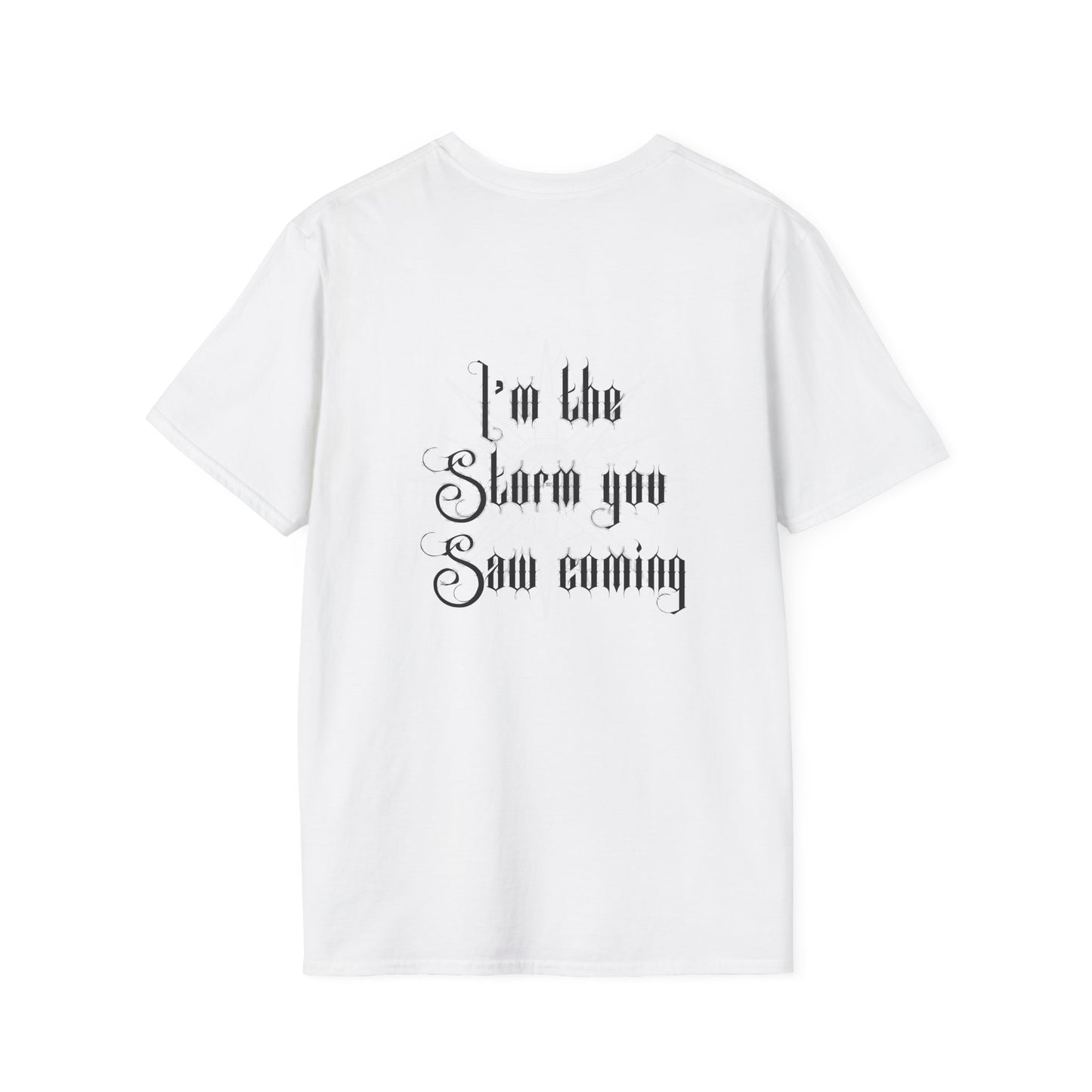 Live Free, Sail Wild Pirate Lady with Back Quote "I’m the Storm You Saw Coming" - Tshirt
