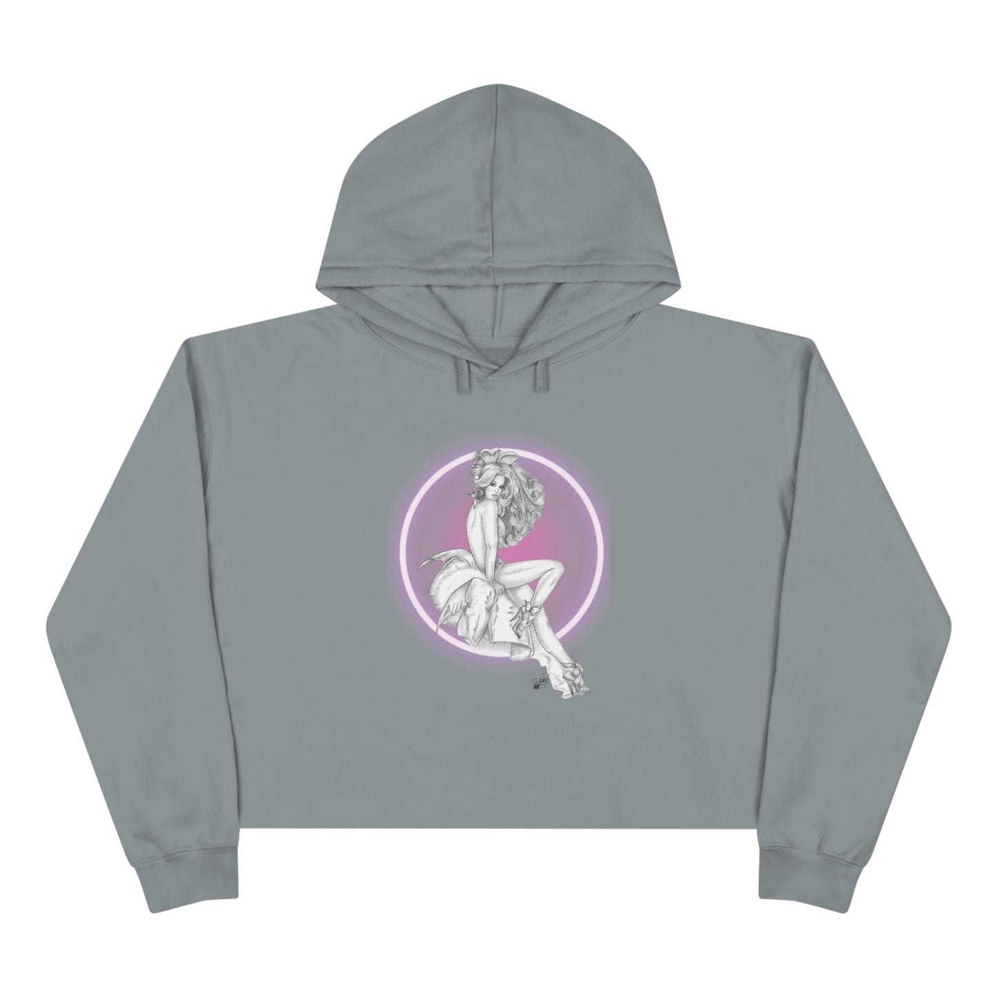 Pretty Bunny Vintage Artwork - Beauty Never Gets Old - Hoodie Cropped