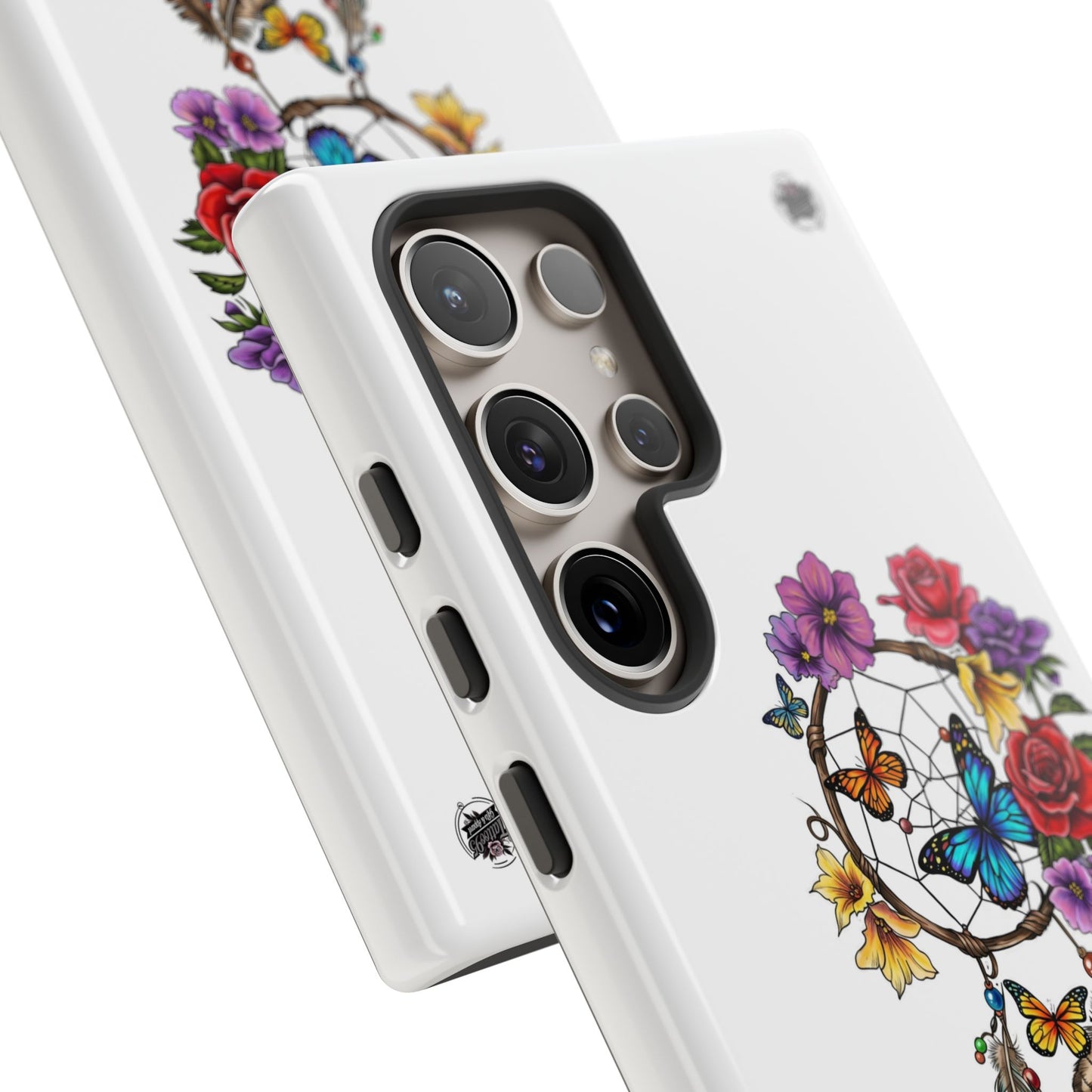 Dreamcatcher &  Butterflies White — Tough Galaxy S10-S25 Series Protective Cover