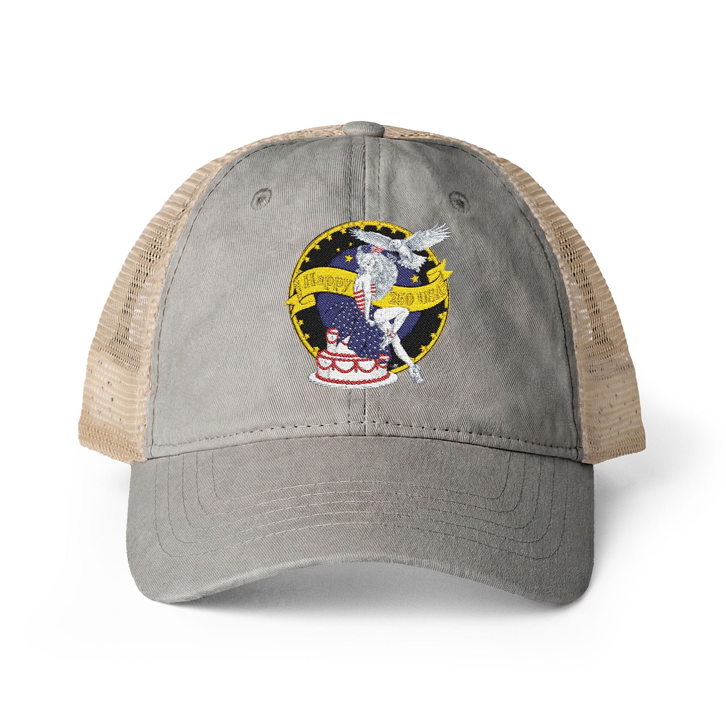 Happy 250th Birthday America — Women's Washed Mesh-Back Cap