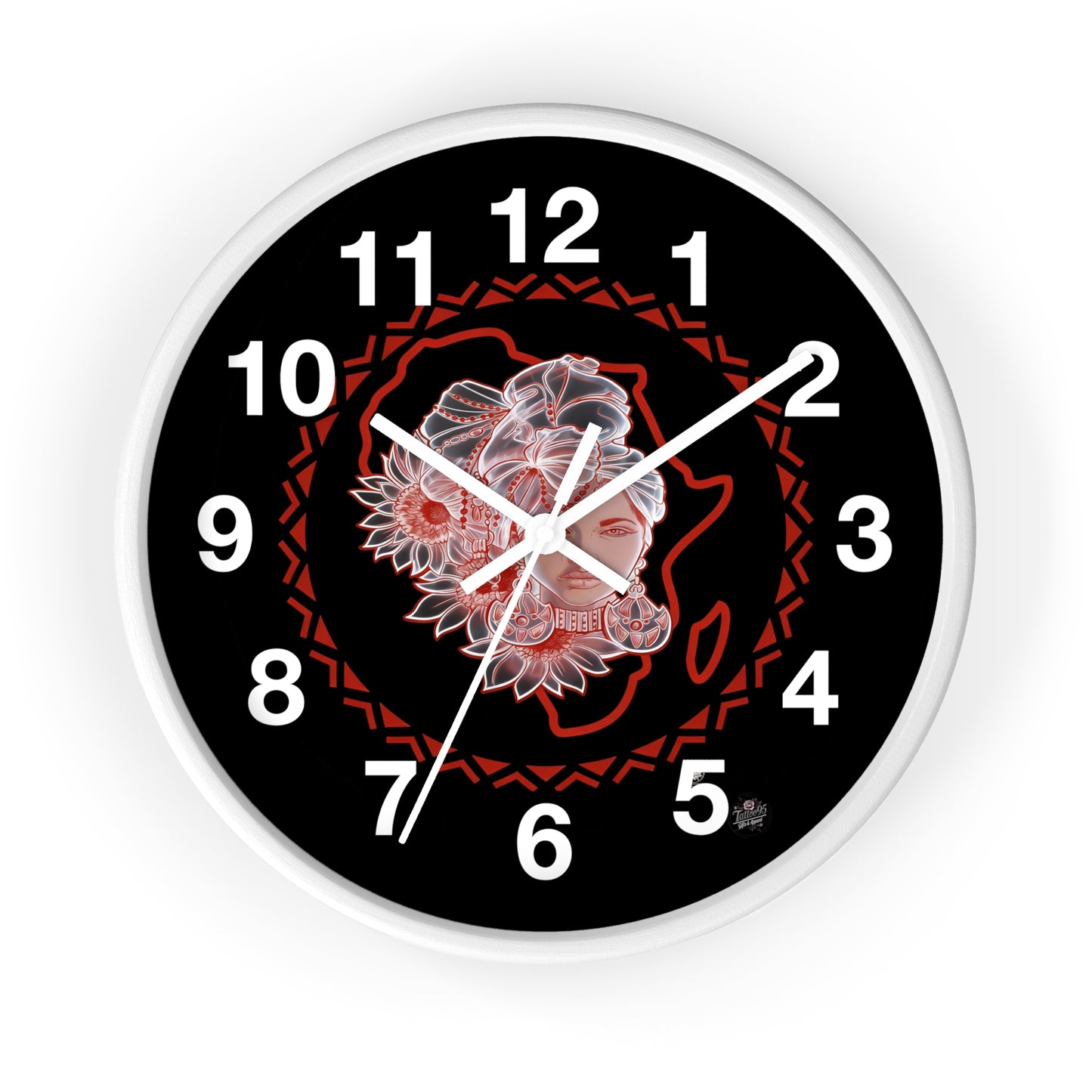 Sacred Beauty - Wall Clock Black Background