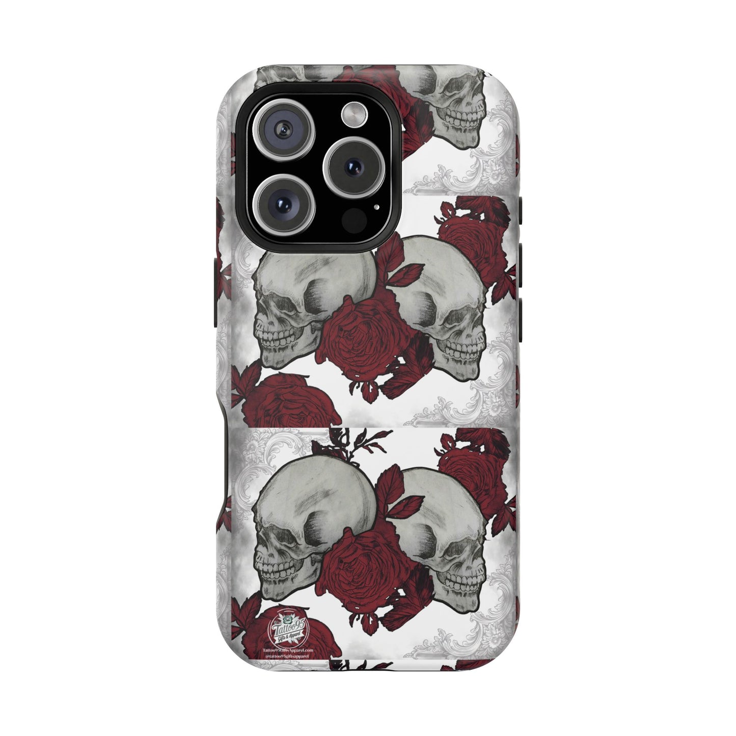 Skulls and Roses Tattoo Art - iPhone Case