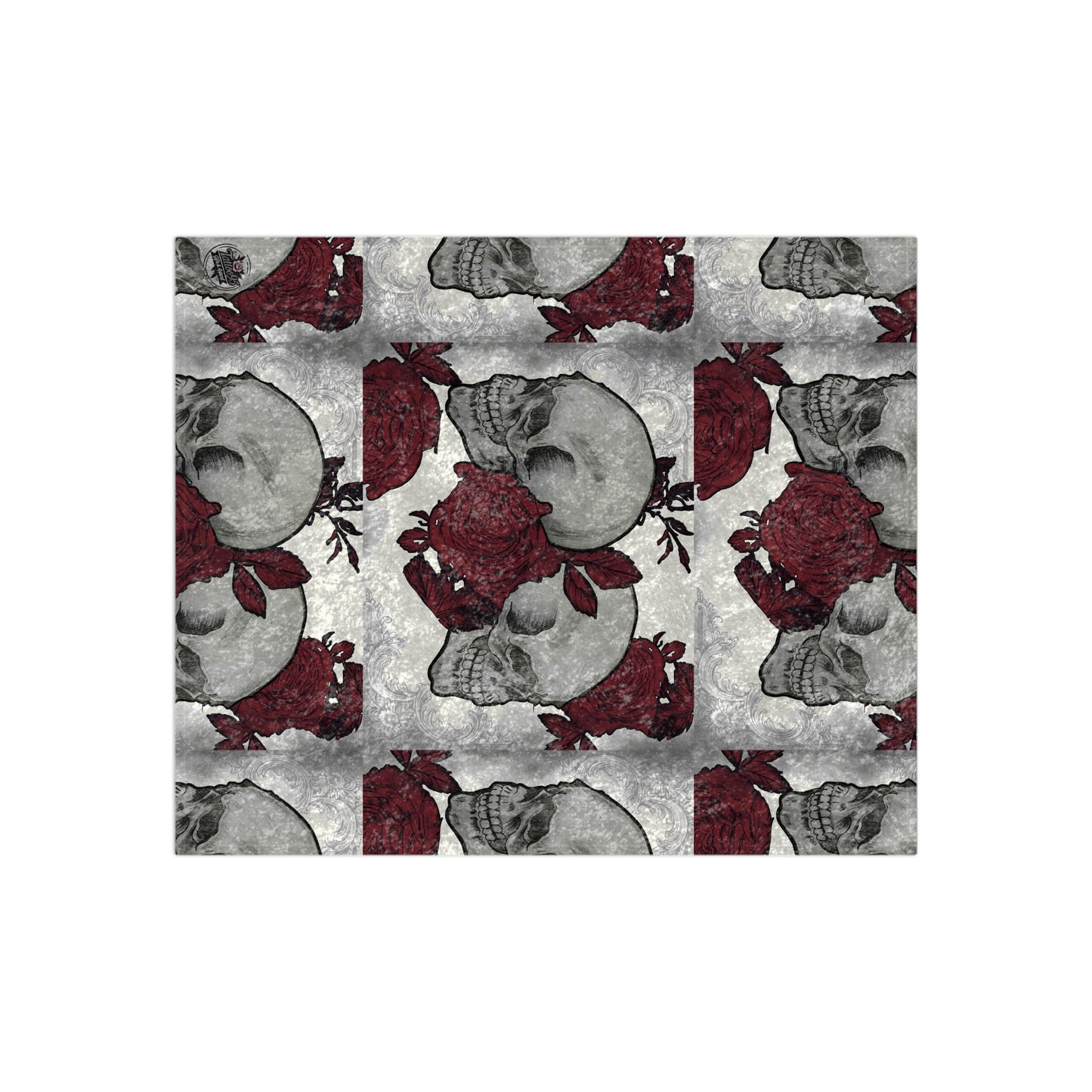 Skulls and Roses  - Crushed Velvet Blanket