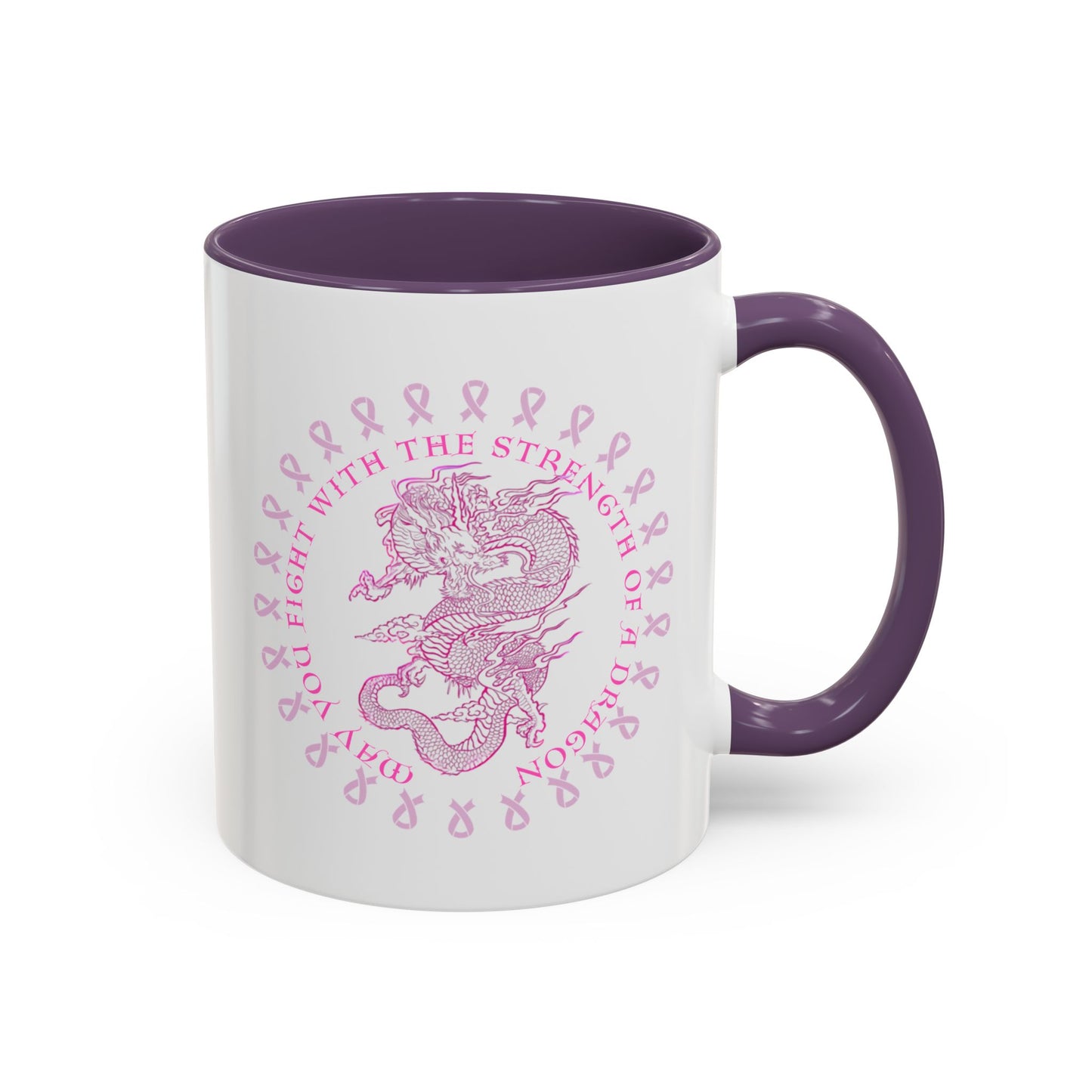 Dragon Strength - Mug, 11oz and 15oz, Pink design 3 COLORS Black, Light Blue, Purple