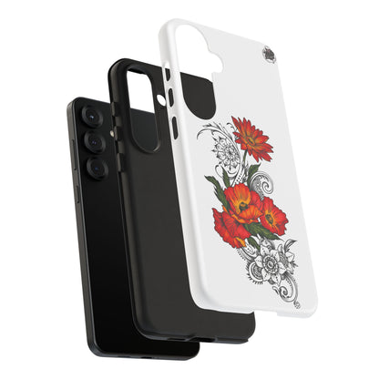 Floral Red Poppy - Tough Galaxy Phone Case Series S10-S25 Series