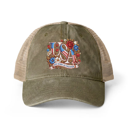 Floral USA - Women's Washed Mesh-Back Cap