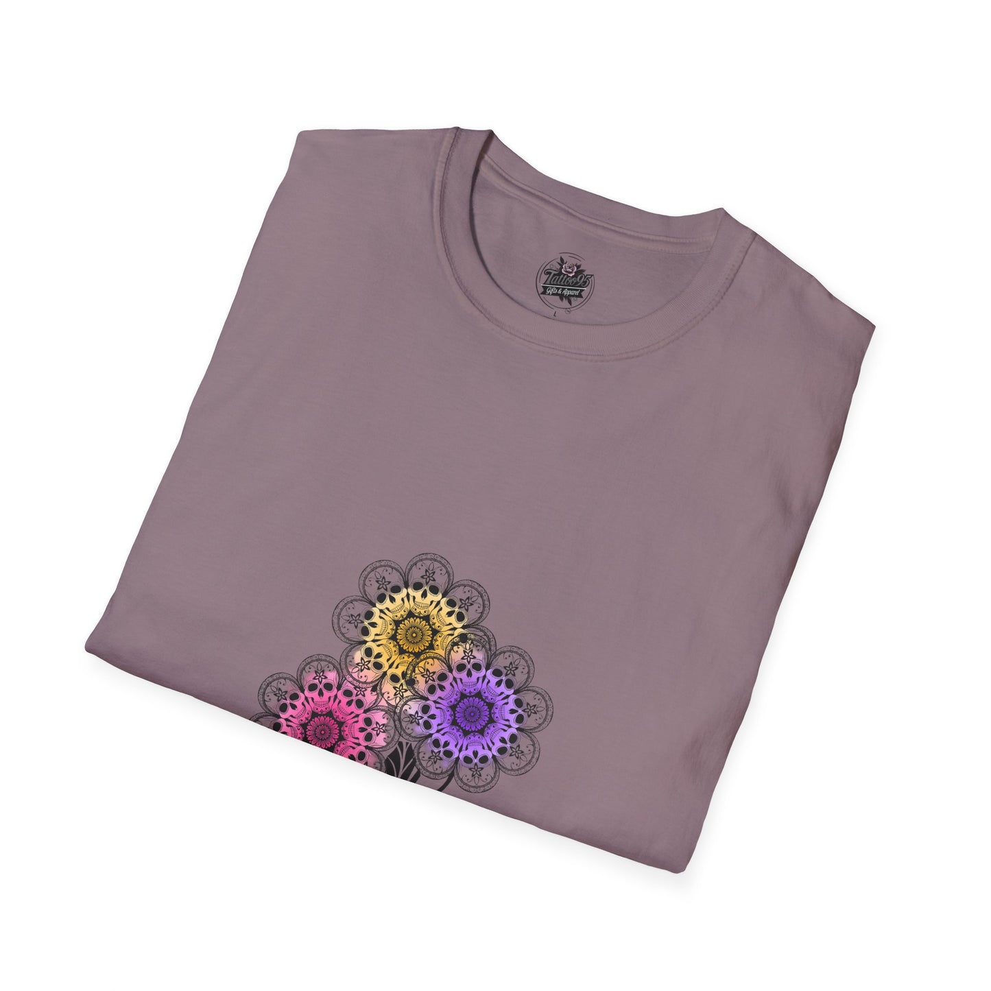 Skull Flower Mandala Trio - Paragon T-Shirt — Sugar Skull Back Medallion