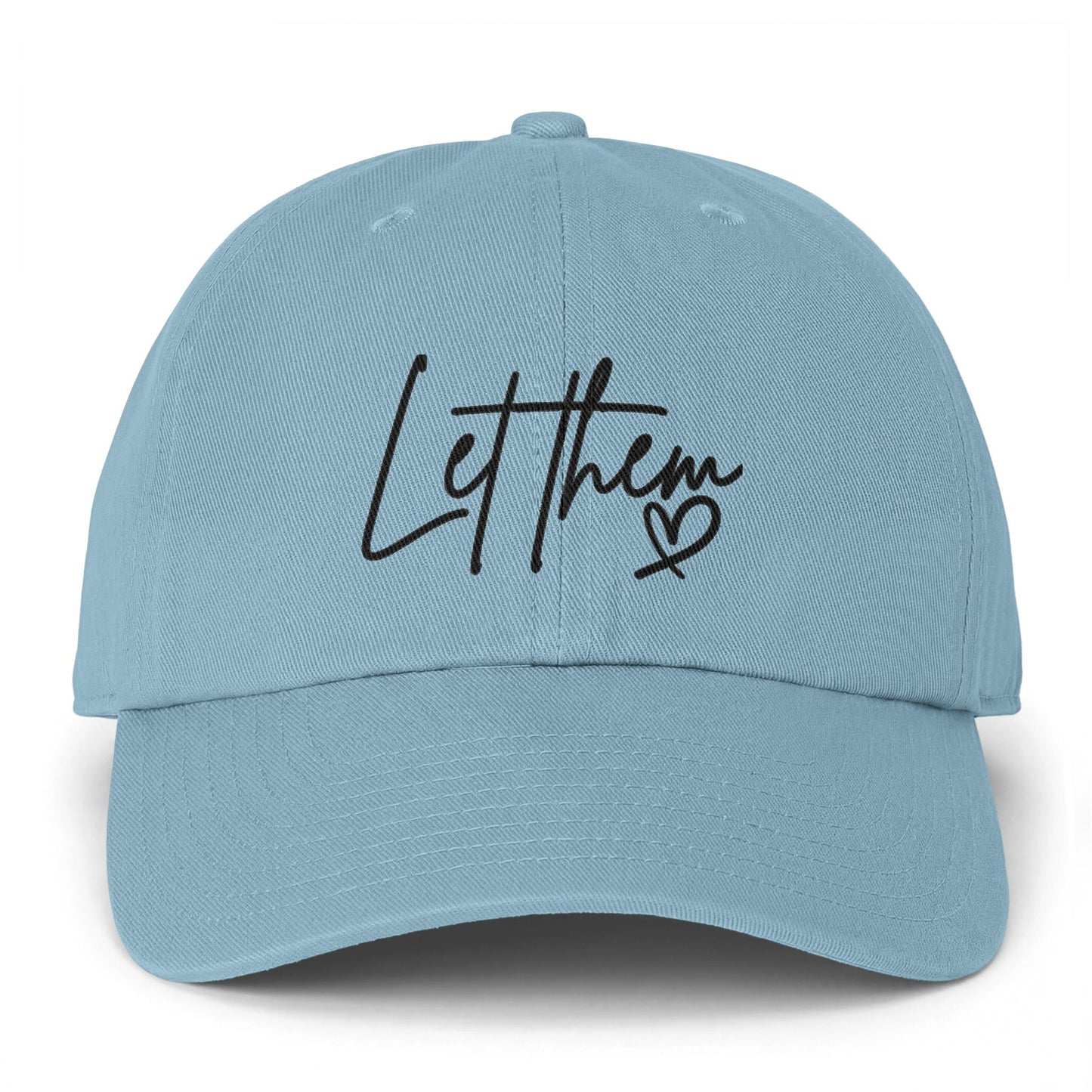 Let Them Heart Embroidered Baseball Cap — Casual Script Hat for Everyday Wear