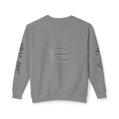 Live Free, Sail Wild Pirate Lady with Back Quote "I’m the Storm You Saw Coming" -  Unisex Crewneck sweatshirt