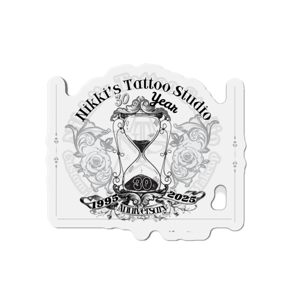 Nikki's Tattoo Studio Collection - 30 Year Anniversary Custom Shape Decorative Refrigerator Magnet