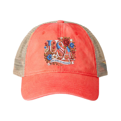 Floral USA - Women's Washed Mesh-Back Cap