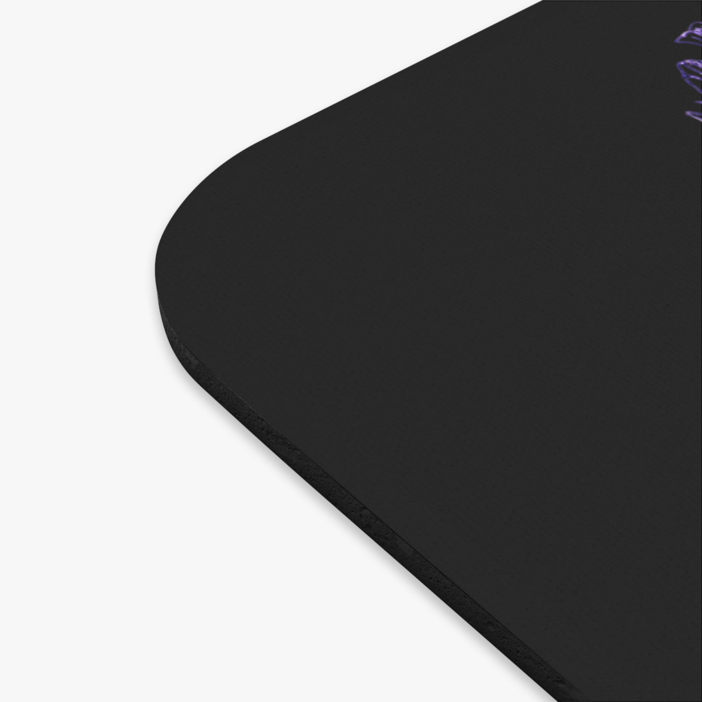 Floral Skull and Dragonfly Tattoo Art (Purple) - Mouse Pad — Elegant Purple & Black Desk Mat