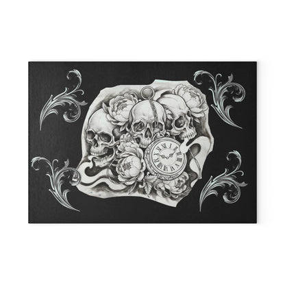 Skull Time - Glass Cutting Board