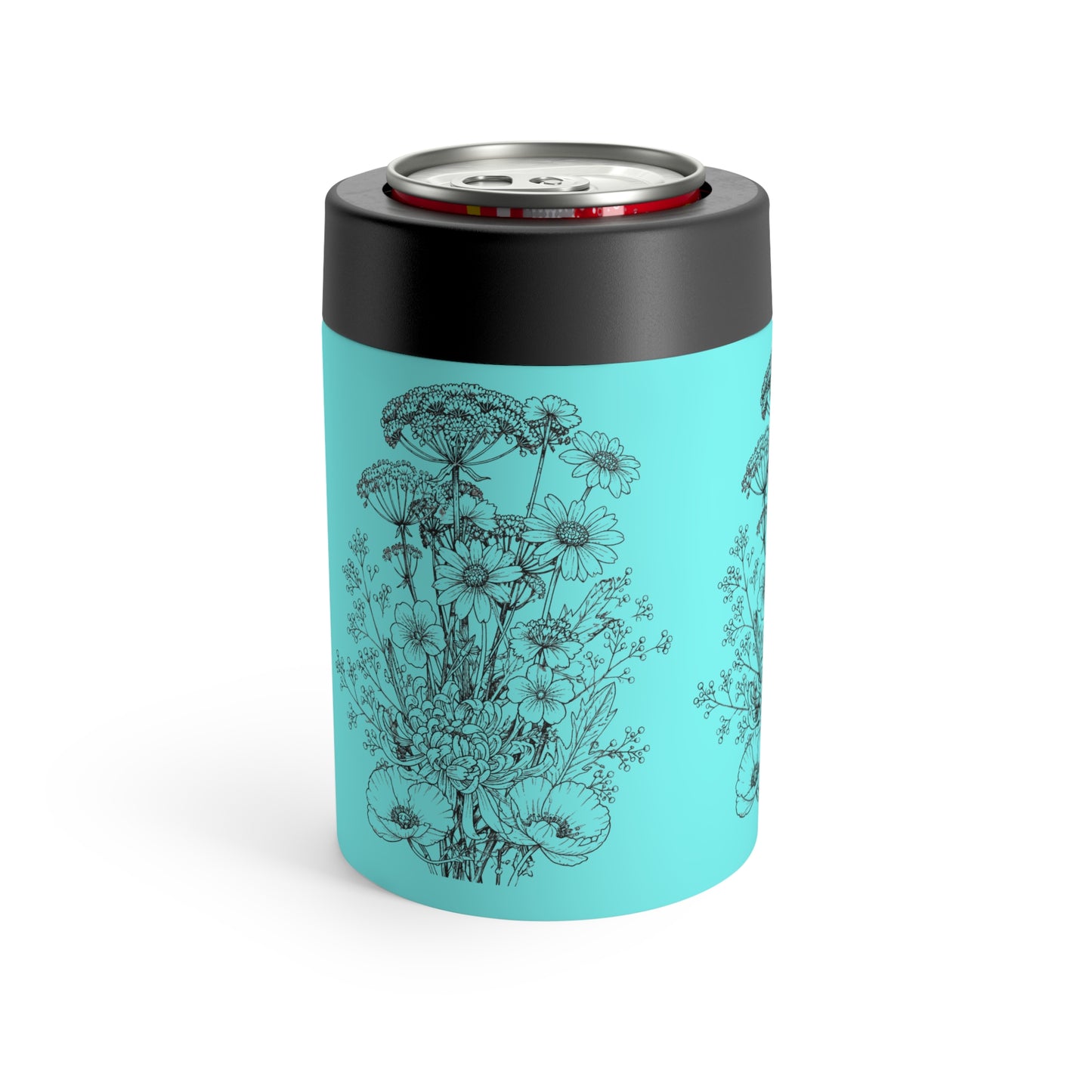 Wildflowers Insulated Can Holder — Stainless Steel 12oz Cooler