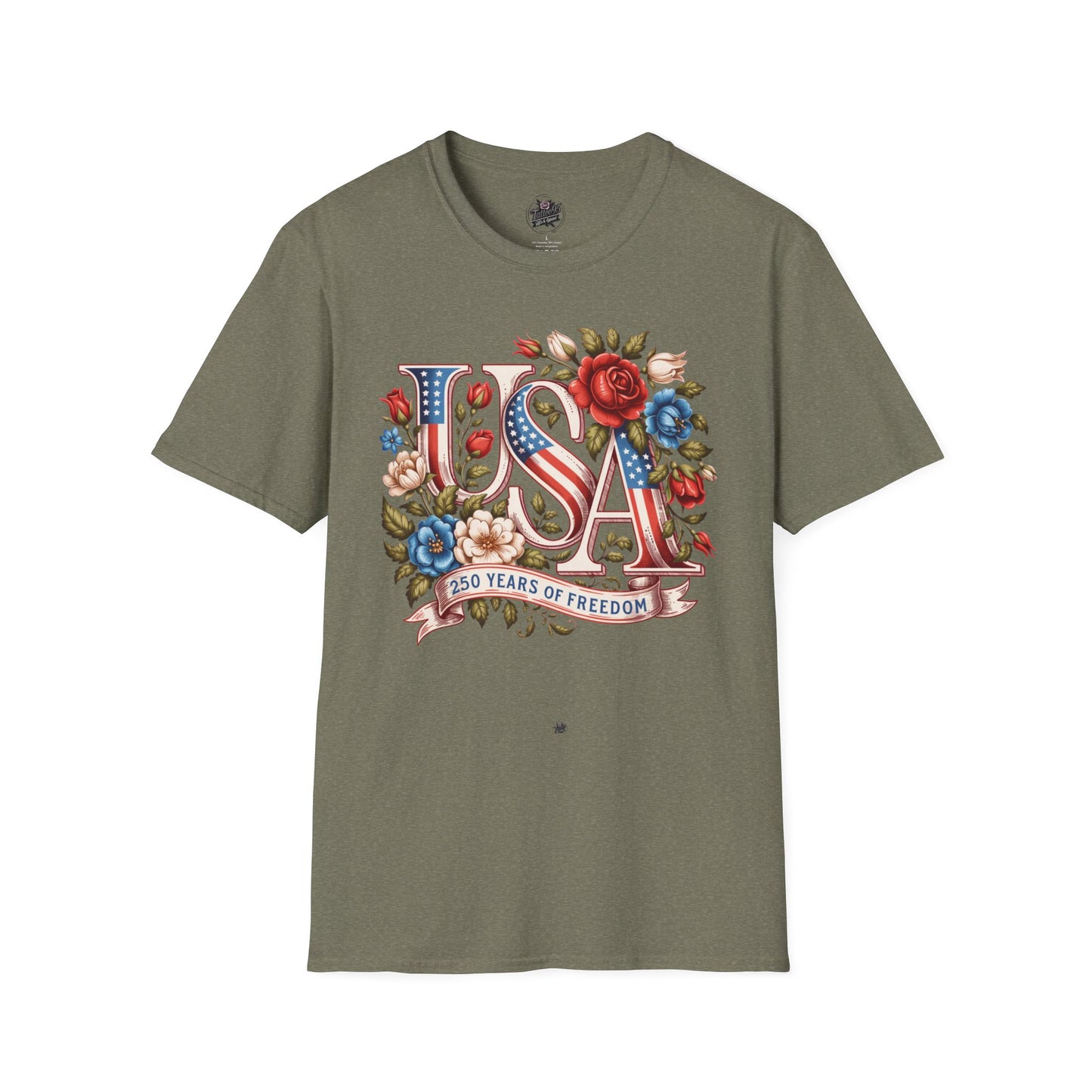 Floral USA 250th T-Shirt — Happy Birthday America