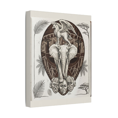 African-Inspired Totem Tattoo - Satin Canvas Print — 11" x 14" Wall Art