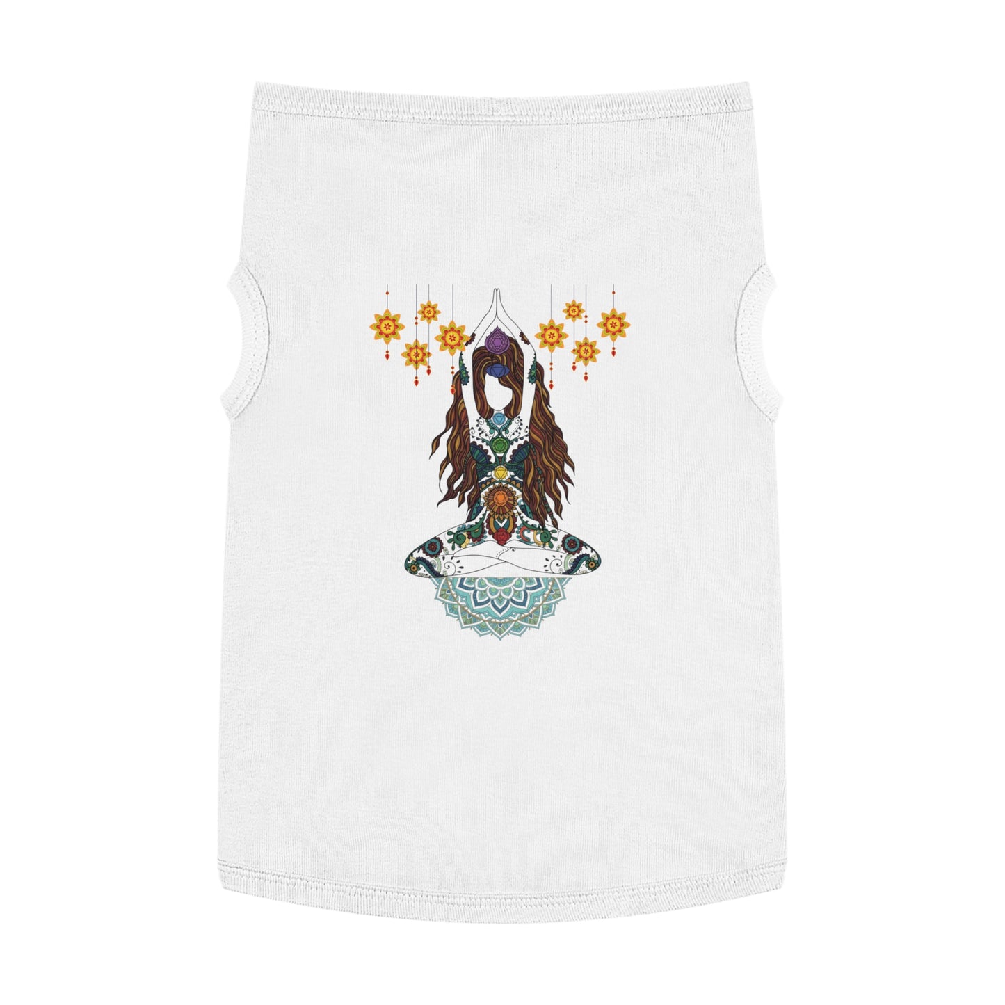 Yoga Goddess Meditation Lotus - Pink Pet  Tank Top – White Pet Tank Top