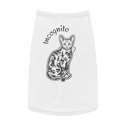 Incognito Tattoo Cat Pet Tank Top — Funny 'Incognito' Graphic Tank for Large Dogs
