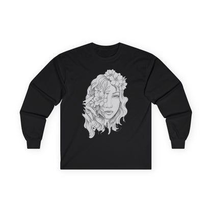 Flower Child Tattoo Artwork - Long Sleeve Ultra Cotton T-Shirt