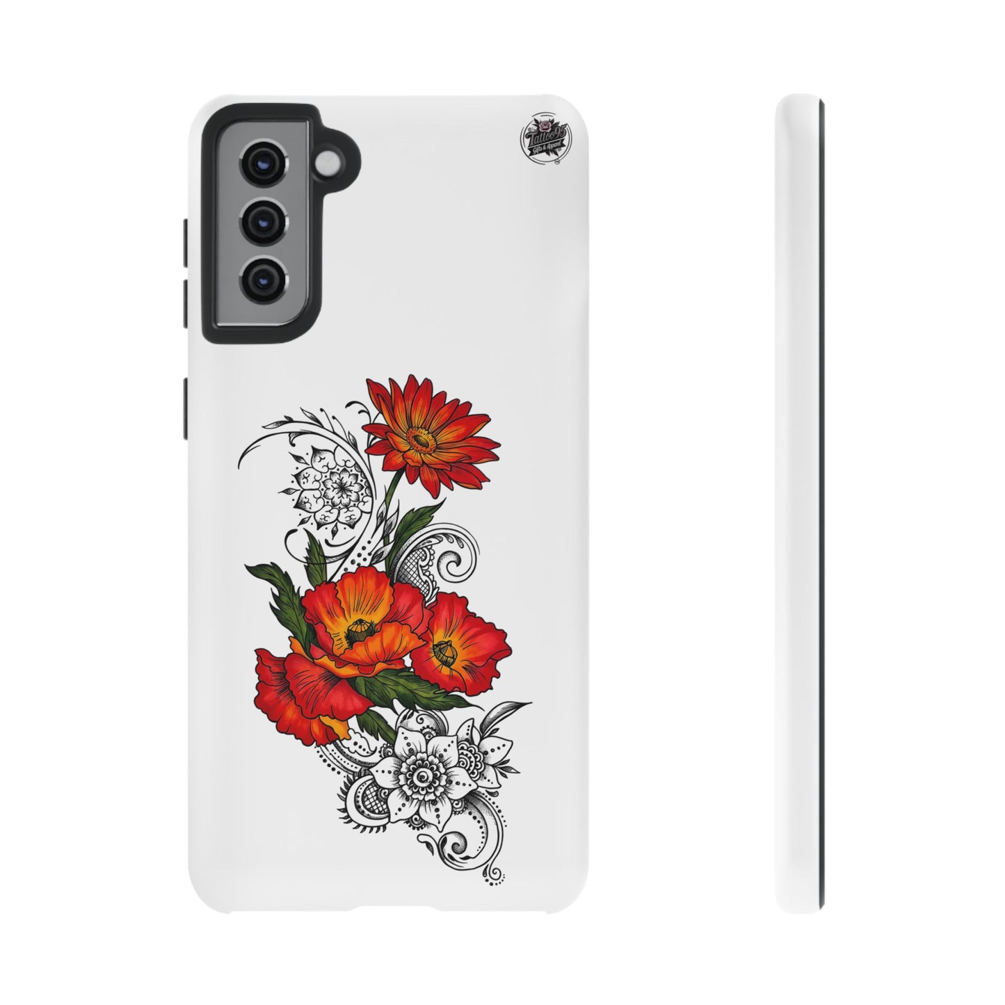 Floral Red Poppy - Tough Galaxy Phone Case Series S10-S25 Series