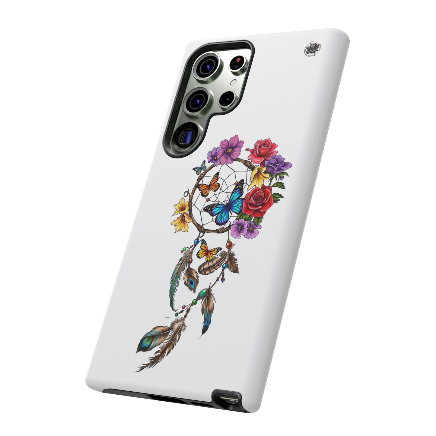 Dreamcatcher &  Butterflies White — Tough Galaxy S10-S25 Series Protective Cover
