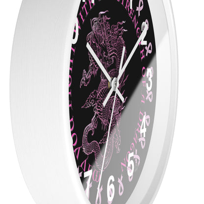 Dragon Strength - Wall Clock Black Background