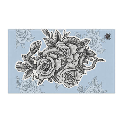 Snake and Roses Tea Towel — Vintage Botanical Sketch Kitchen Towel