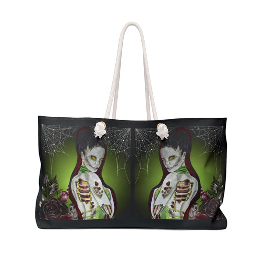 Zombie Lady Deadrah - Black Weekender Bag — Oversized Beach & Travel Tote