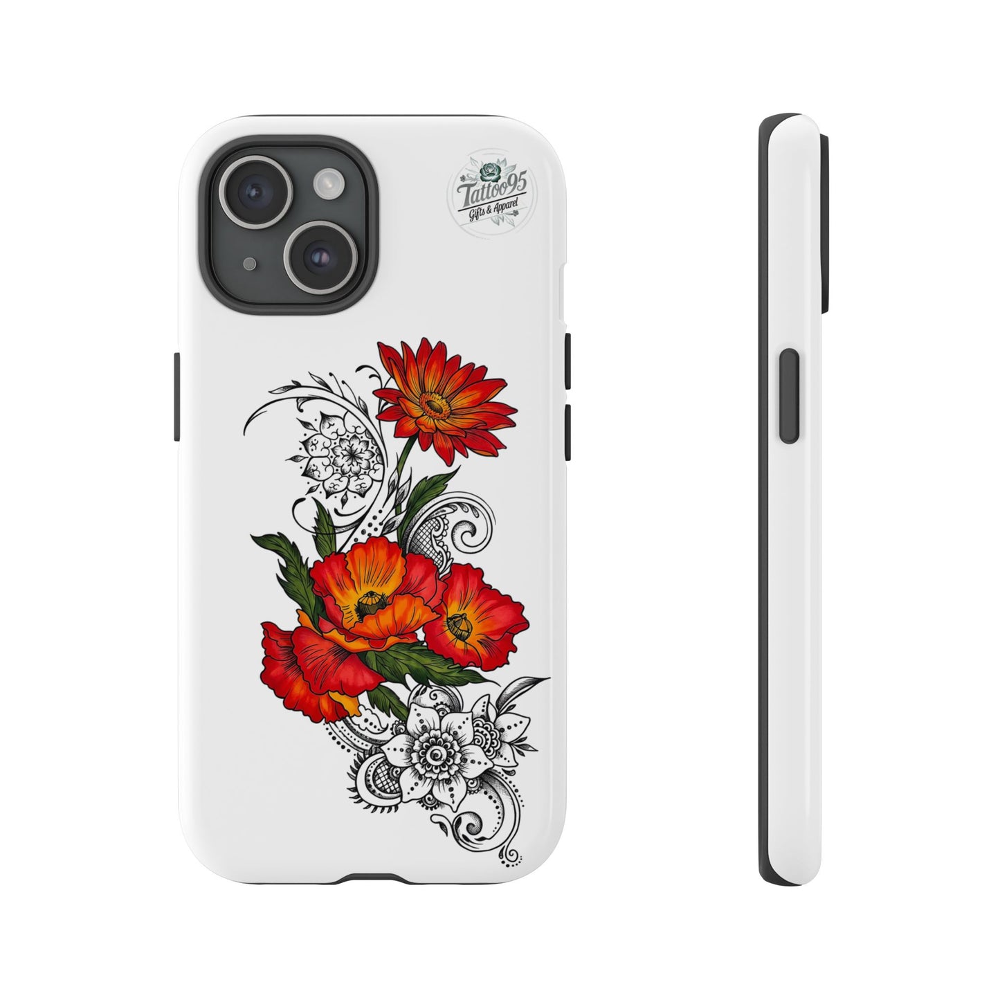 Floral Red Poppy iPhone Case — Red Poppy Botanical Tough Case