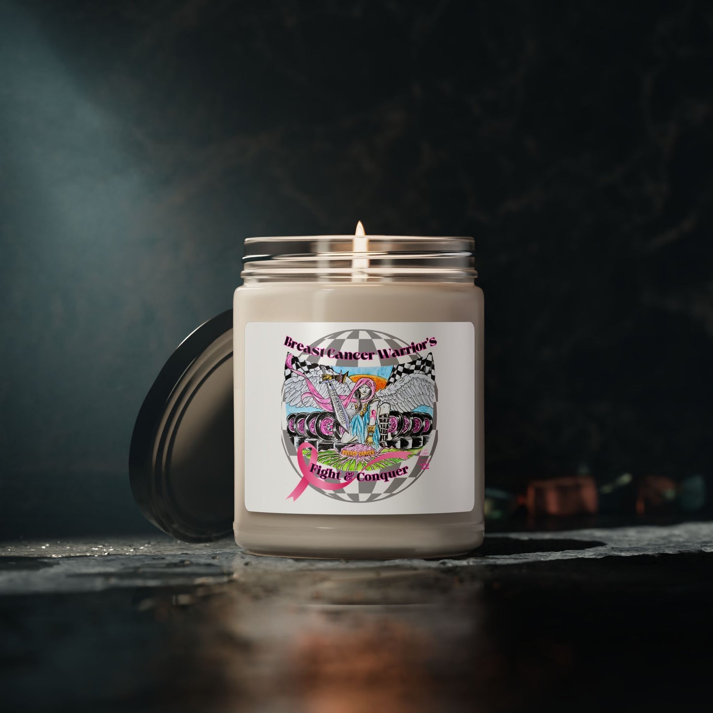 Nikki's Tattoo Studio Collection - Fight and Conquer Warrior Scented Soy Candle unscented or 8 scents to pick from.