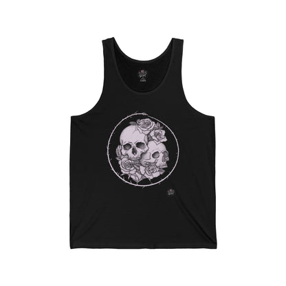 Roses Skull Pair - Unisex Jersey Tank Top