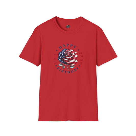 Happy Birthday America 250 years old - Gildan T-Shirt — Artistic Portrait Graphic Tee