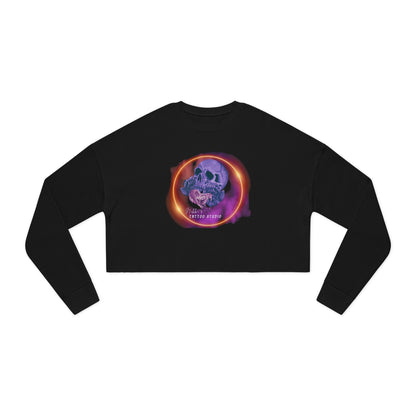 Nikki's Tattoo Studio Collection - Skull and Snake Logo - Women's Cropped Sweatshirt