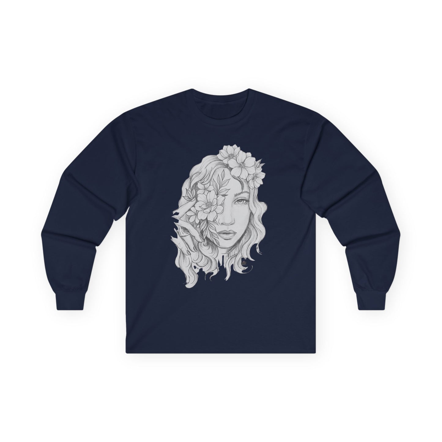 Flower Child Tattoo Artwork - Long Sleeve Ultra Cotton T-Shirt