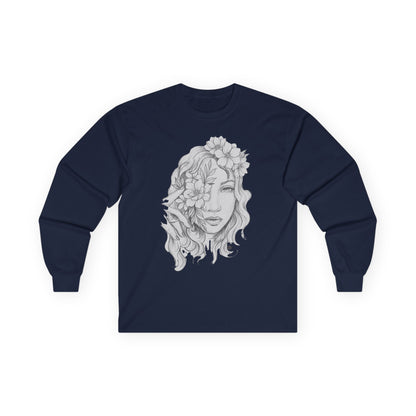 Flower Child Tattoo Artwork - Long Sleeve Ultra Cotton T-Shirt