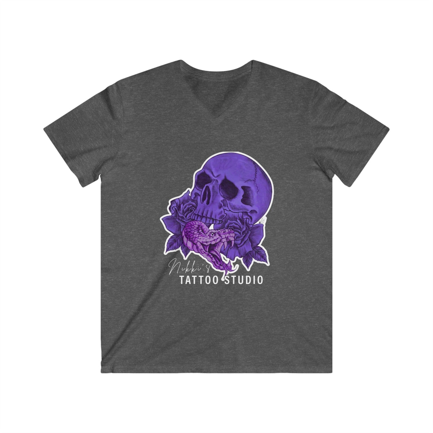Nikki's Tattoo Studio 30th Anniversary Skull & Snake V-Neck Tee