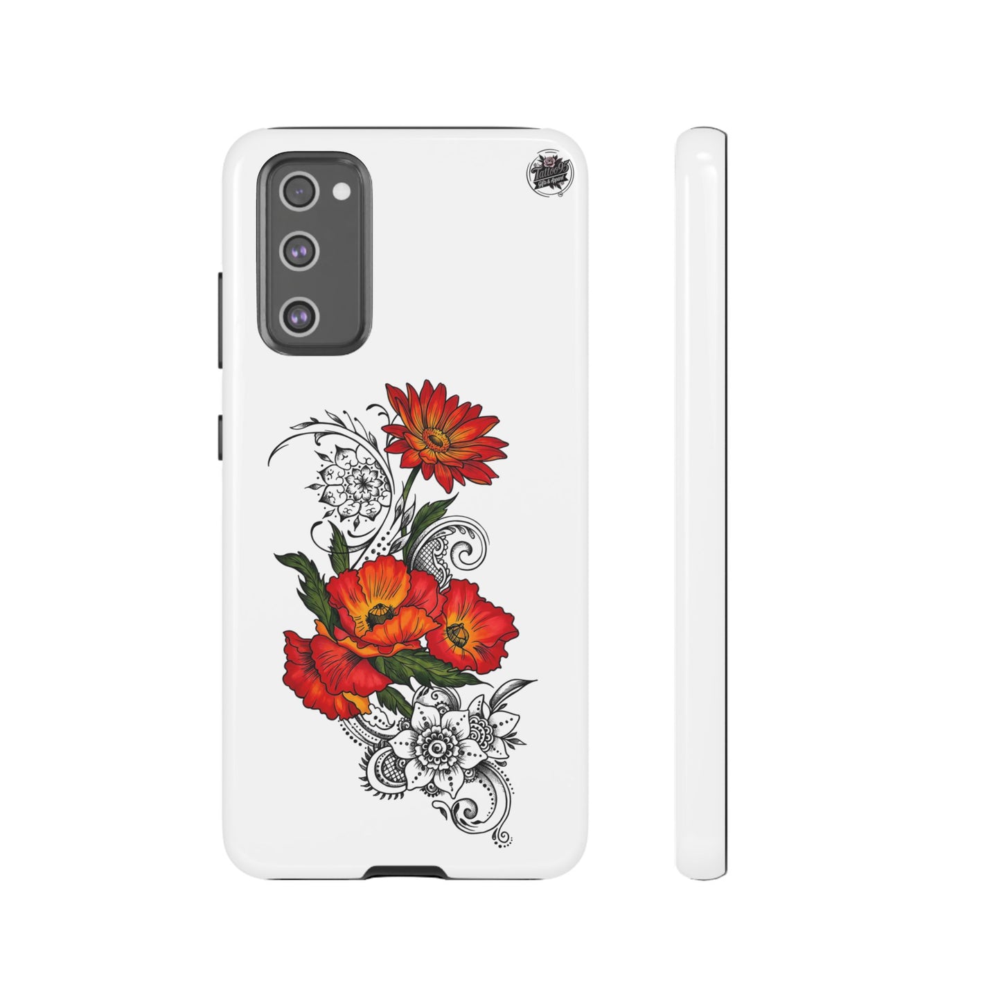 Floral Red Poppy - Tough Galaxy Phone Case Series S10-S25 Series