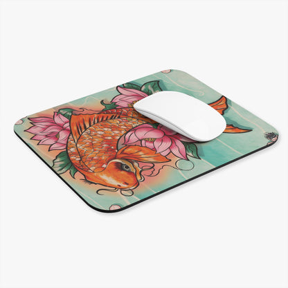 Girly Koi Pink Lotus Tattoo - Mouse Pad Girly Original Artwork