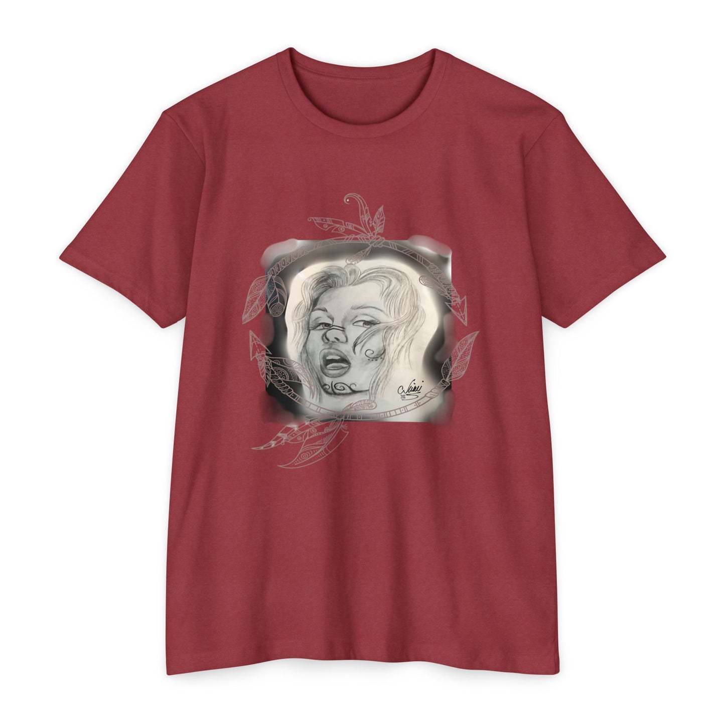 Painted Lady Face Tattoo Artwork - T-Shirt Unisex Jersey