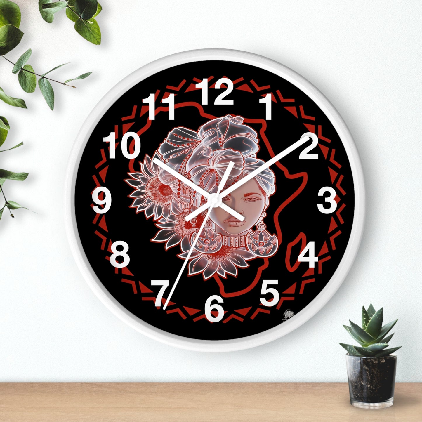 Gele Girl - Wall Clock Black Background