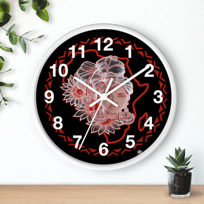 Gele Girl - Wall Clock Black Background