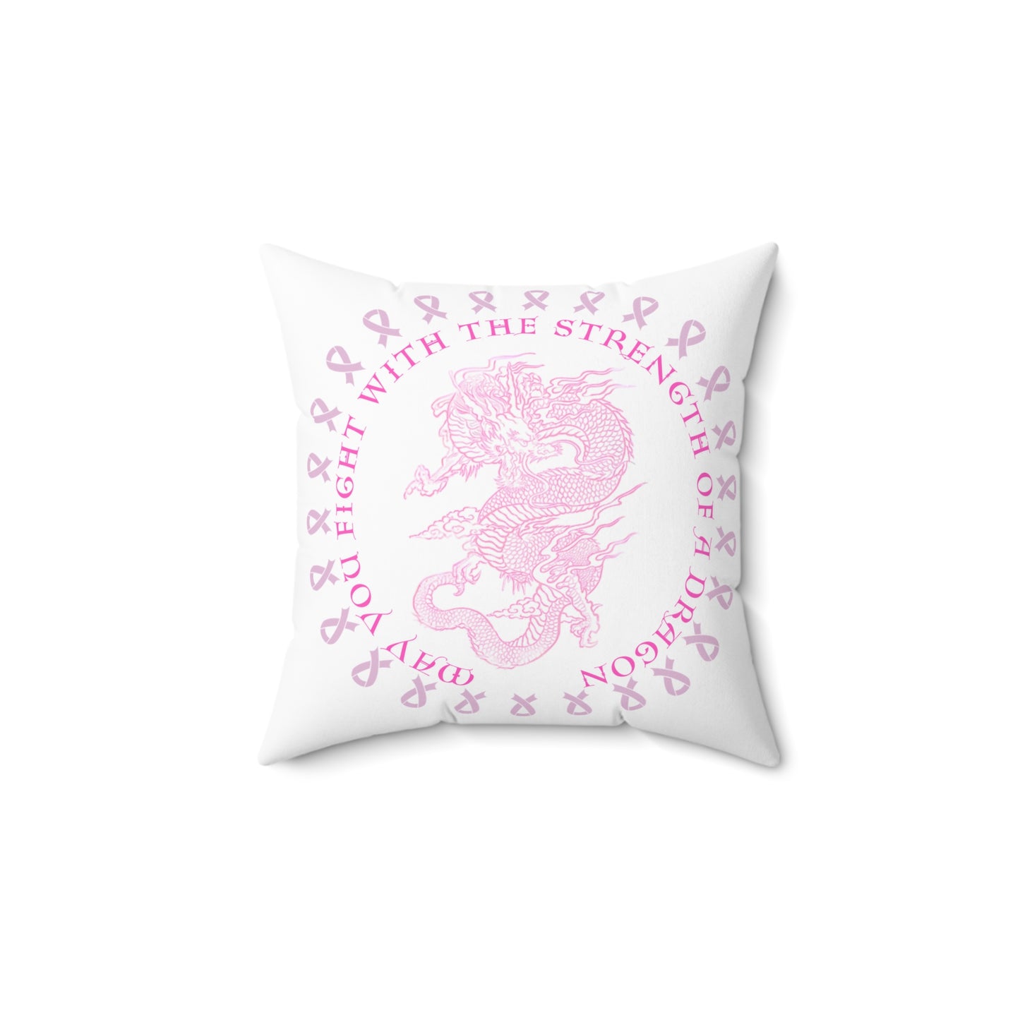 Dragon Strength, Square Pillow White, Home Decor