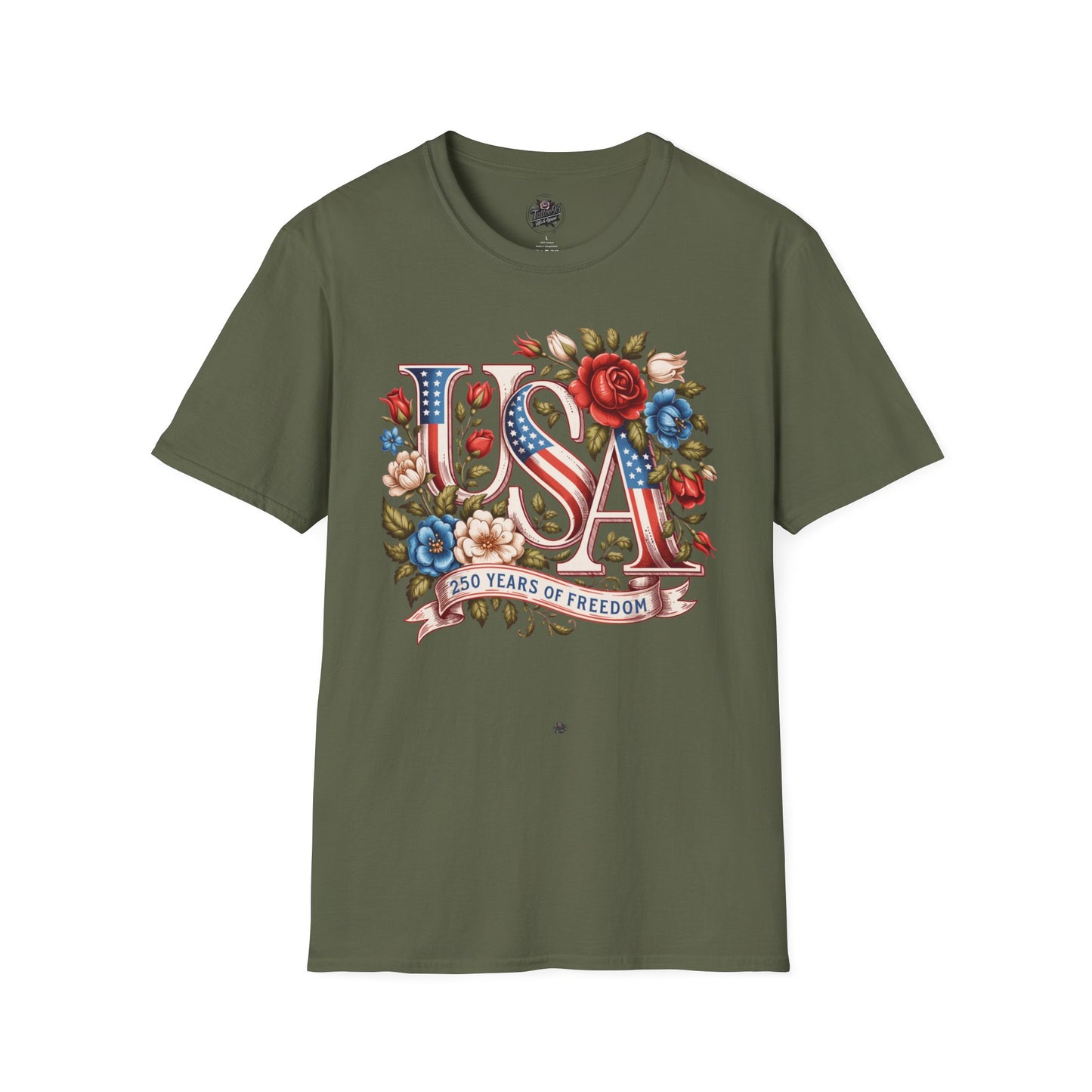 Floral USA 250th T-Shirt — Happy Birthday America