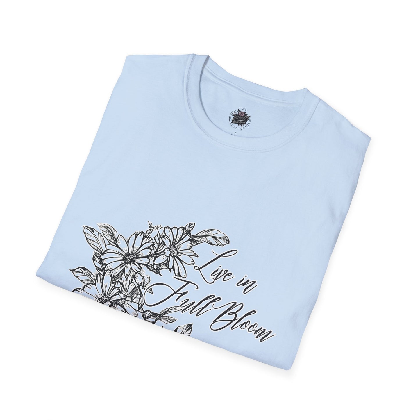 Live in Full Bloom - Floral Script Crew Tee