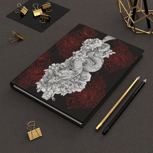 Dragon & Red Spider Mums - Hardcover Journal Springtime Journal (Lined)