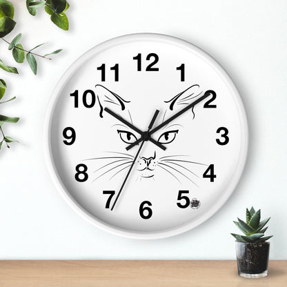 Cute Cat Muzzle Tattoo - Wall Clock — Original Cat Face Design