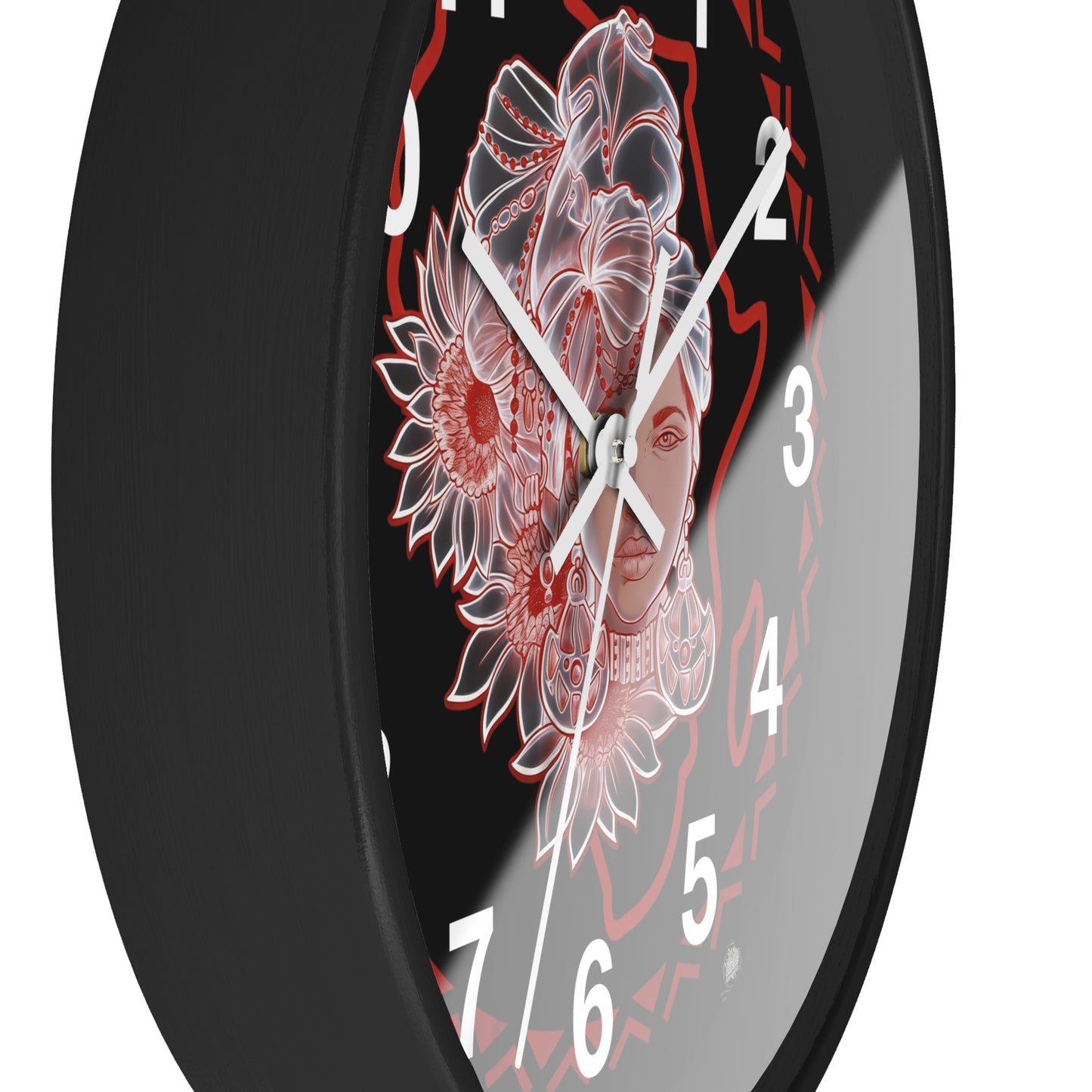 Gele Girl - Wall Clock Black Background